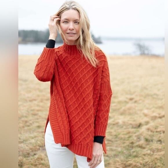 Mer-Sea Lisbon Traveler Sweater cable Knit One-Size oversized boxy - Picture 1 of 9